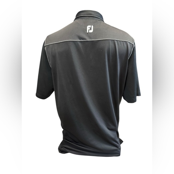FootJoy FJ Golf Polo Shirt Men's Large Black Performance Top Stretch Golfing - Picture 2 of 11